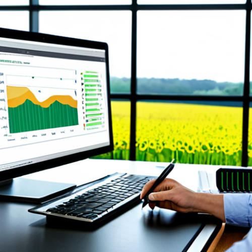 Home 8 A professional male agricultural quality manager, fully clothed in a crisp business casual shirt and dark trousers, is seated at a sleek modern desk in a well-lit office. He is intently viewing a large, transparent digital display that shows complex data visualizations, flowcharts, and regulatory documents related to crop management and international trade. A tablet on the desk displays a detailed QR code for product traceability. The background subtly includes a vibrant green agricultural field visible through a large window, symbolizing the connection between office work and the field. The scene emphasizes innovation and meticulous compliance.
* safe for work, appropriate content, fully clothed, professional, modest clothing, perfect anatomy, correct proportions, natural pose, well-formed hands, proper finger count, natural body proportions, high quality, professional photography.