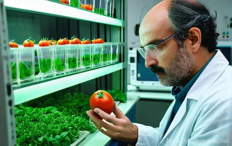 농산물품질관리사 직무별 연봉 차이 분석 - **Prompt: A highly detailed, realistic photo of a dedicated agricultural quality control technician ...