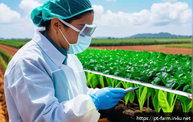 농산물품질관리사 최신 시험 트렌드 - A modern agricultural quality control laboratory scene in Brazil, showing diverse professionals wear...